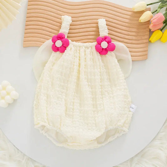 Nati Textured Bow Baby Romper