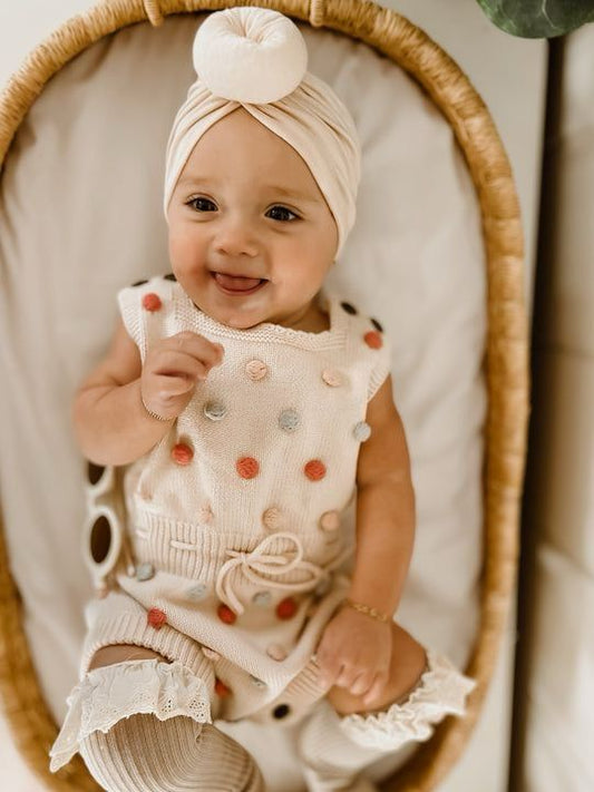 Eva Baby Romper – Terracotta Accents