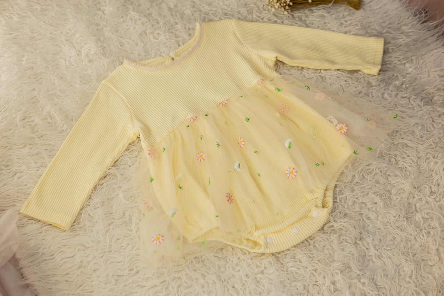 Baby Romper with Flower Tulle