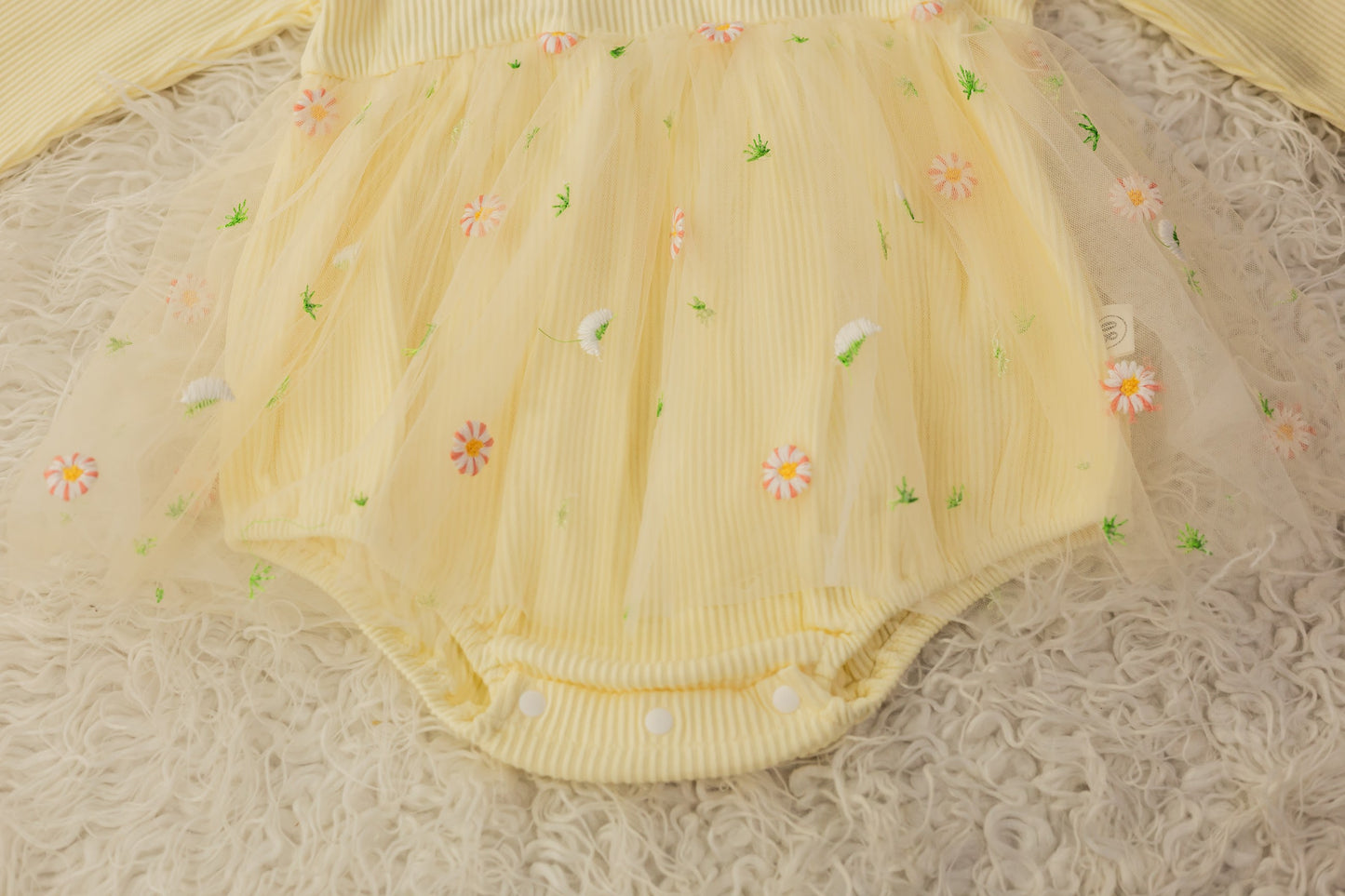 Baby Romper with Flower Tulle