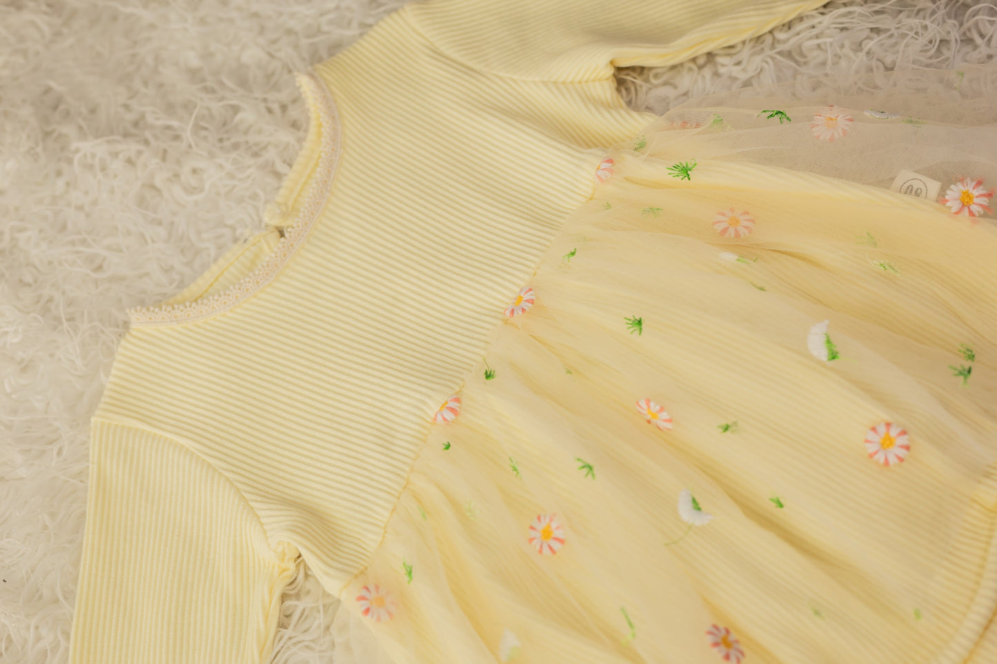 Baby Romper with Flower Tulle