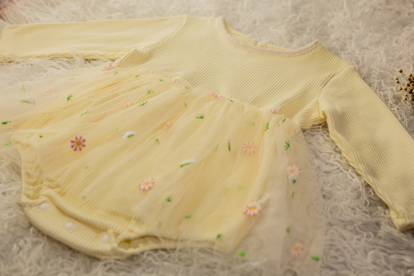 Baby Romper with Flower Tulle