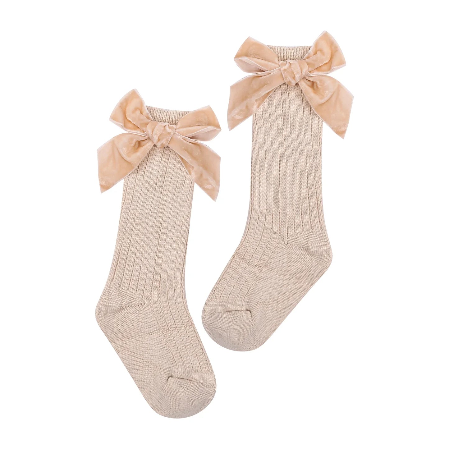 Velvet Bow Cotton Tights – Soft & Cosy