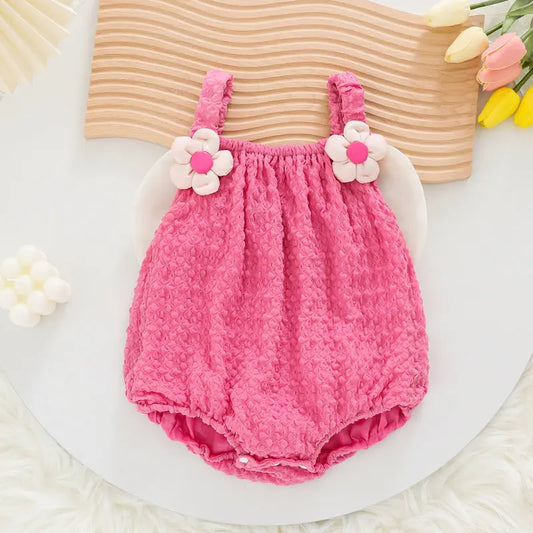 Nati Textured Bow Baby Romper