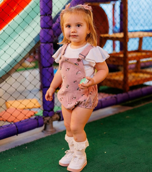 Floral Dungaree Set with Tee