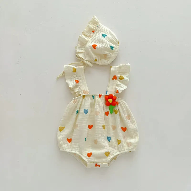 Sweetheart Summer Romper & Hat