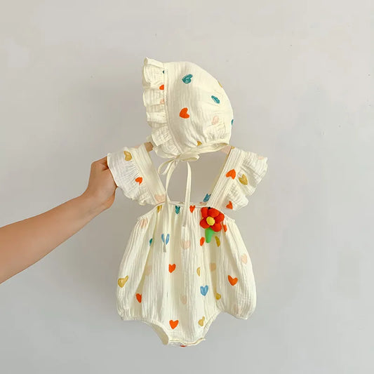 Sweetheart Summer Romper & Hat