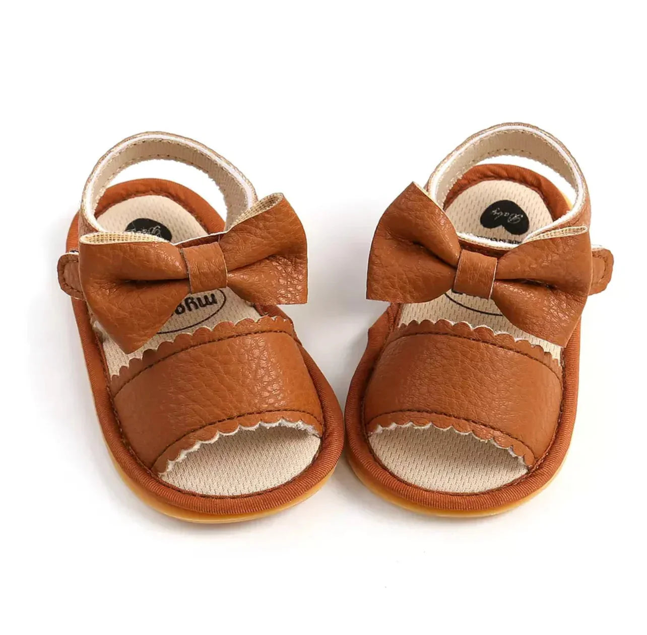 Baby synthetic leather sandal with bow