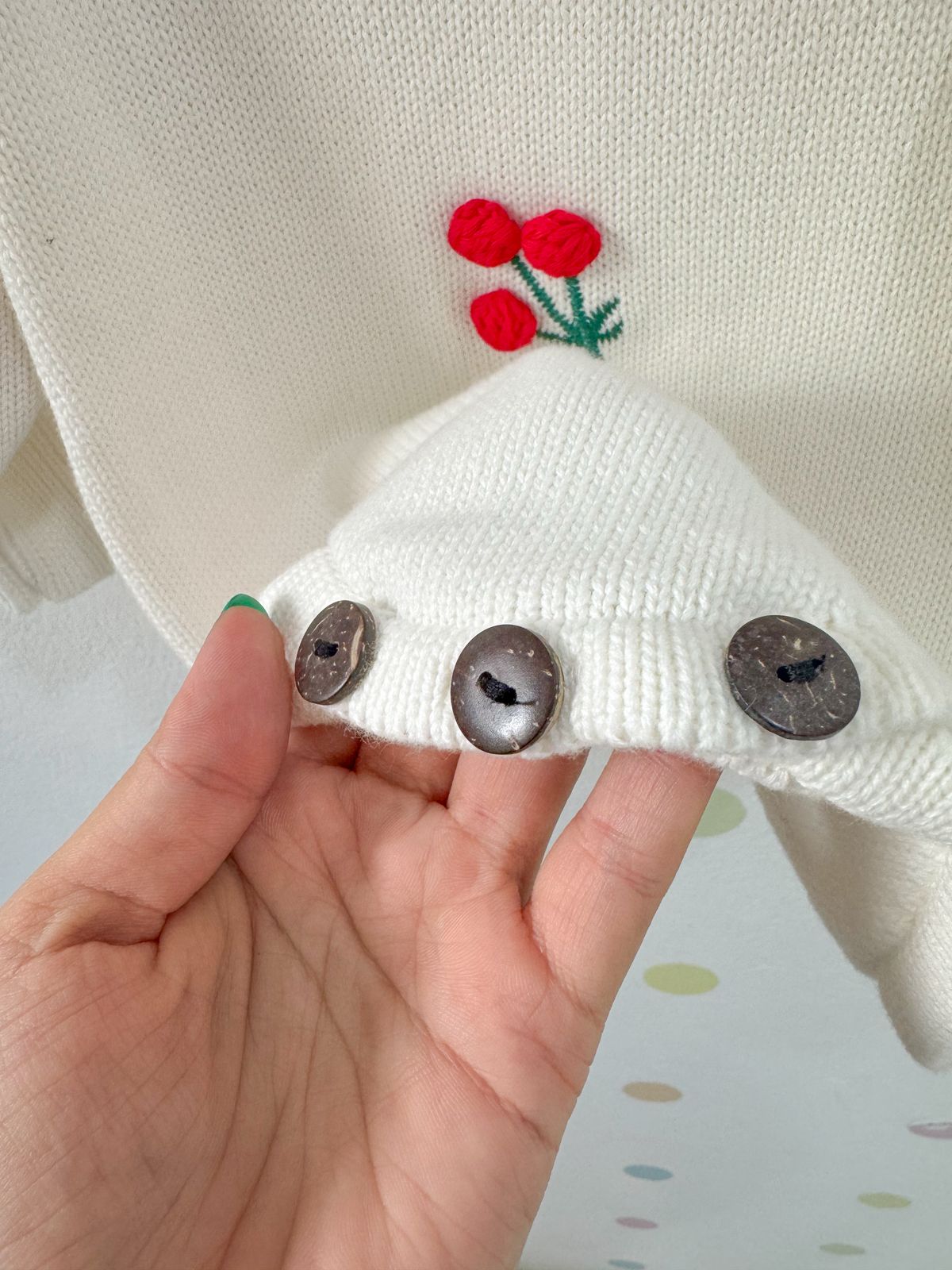 Cherry Knit Romper – Soft & Sweet