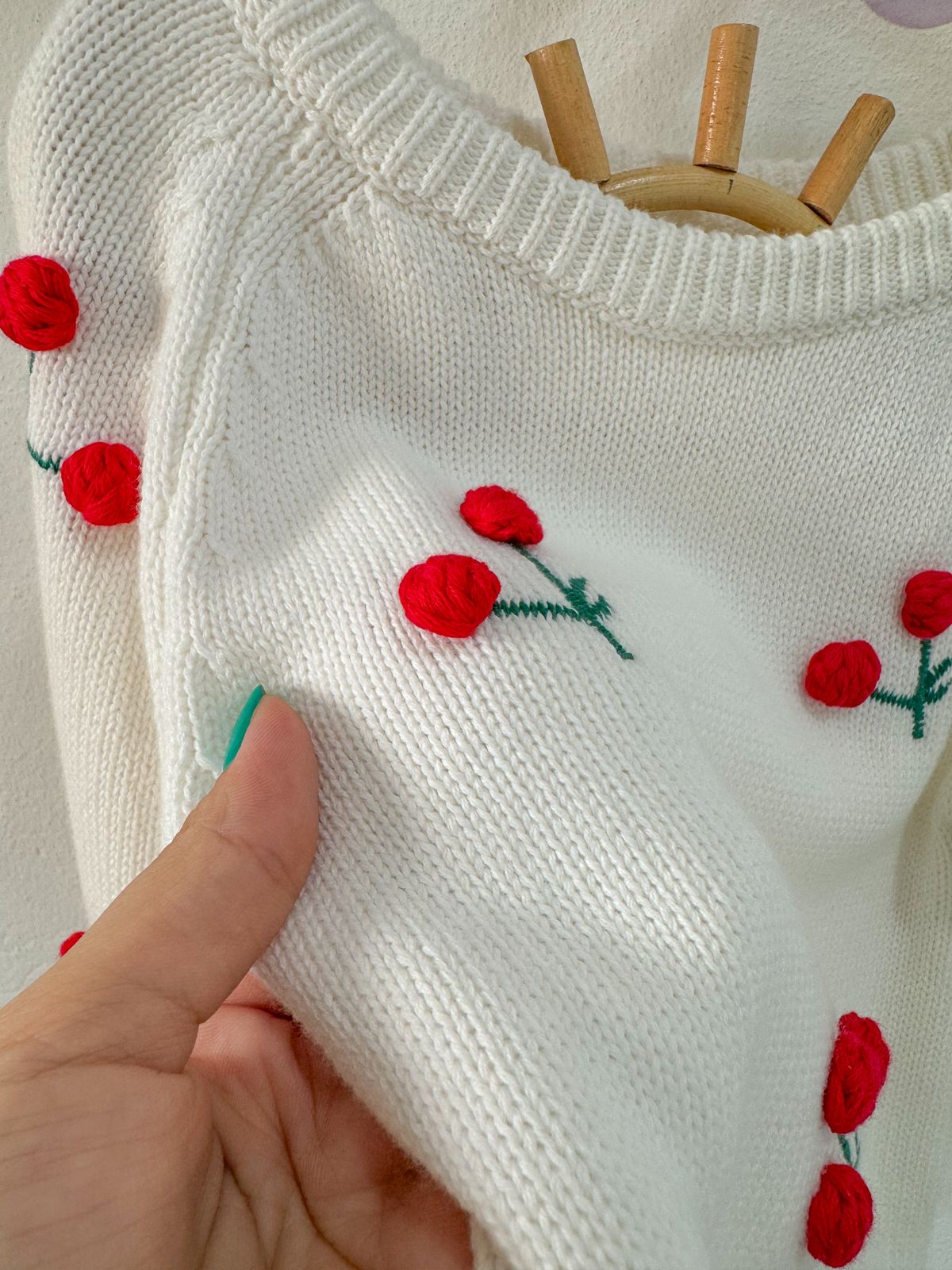 Cherry Knit Romper – Soft & Sweet