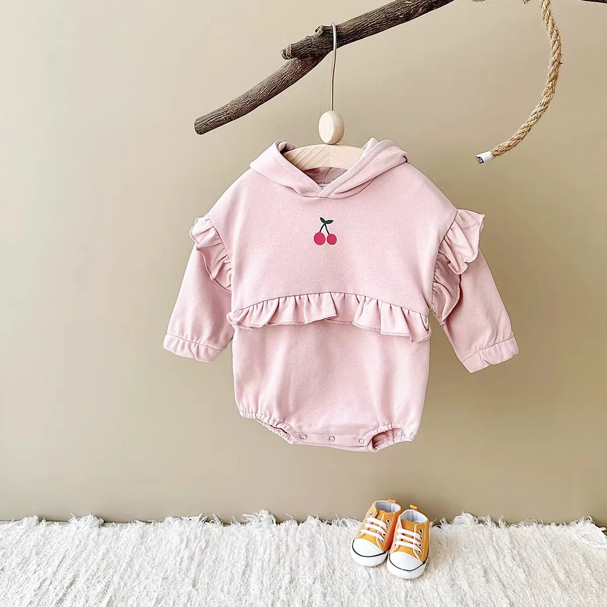 Cherry Sweat Romper – Cosy & Cute