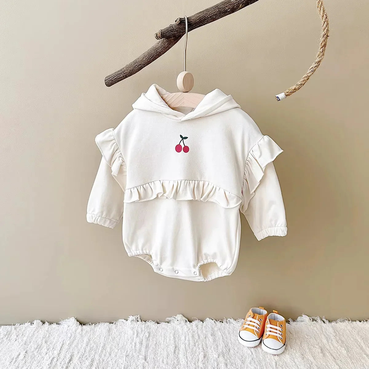 Cherry Sweat Romper – Cosy & Cute