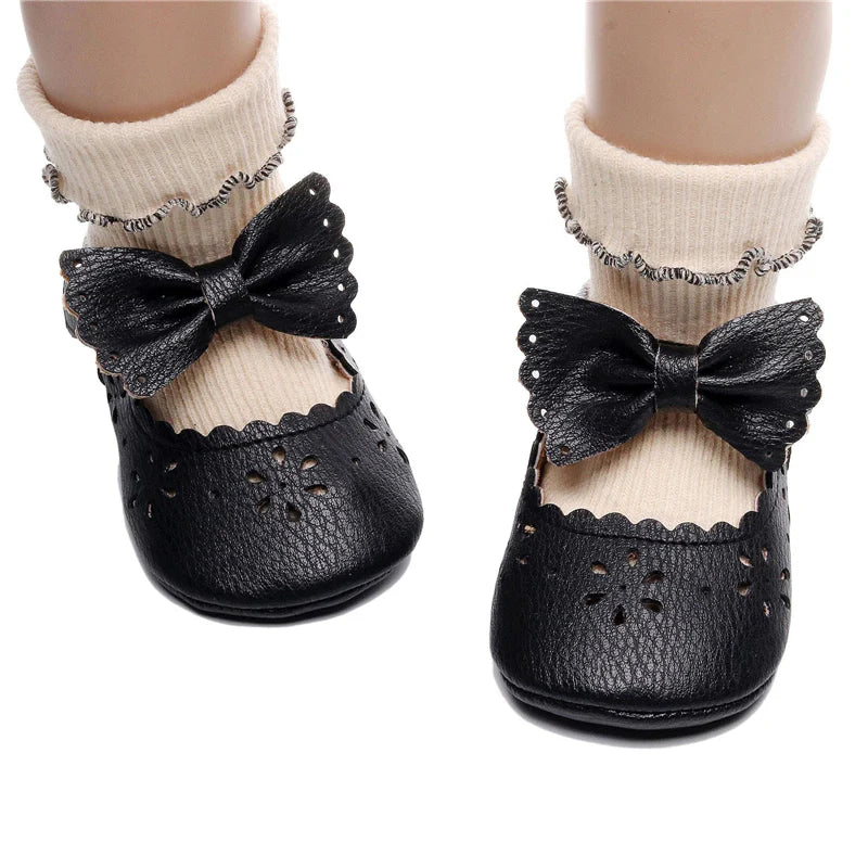 Soft Leather Bow Shoes