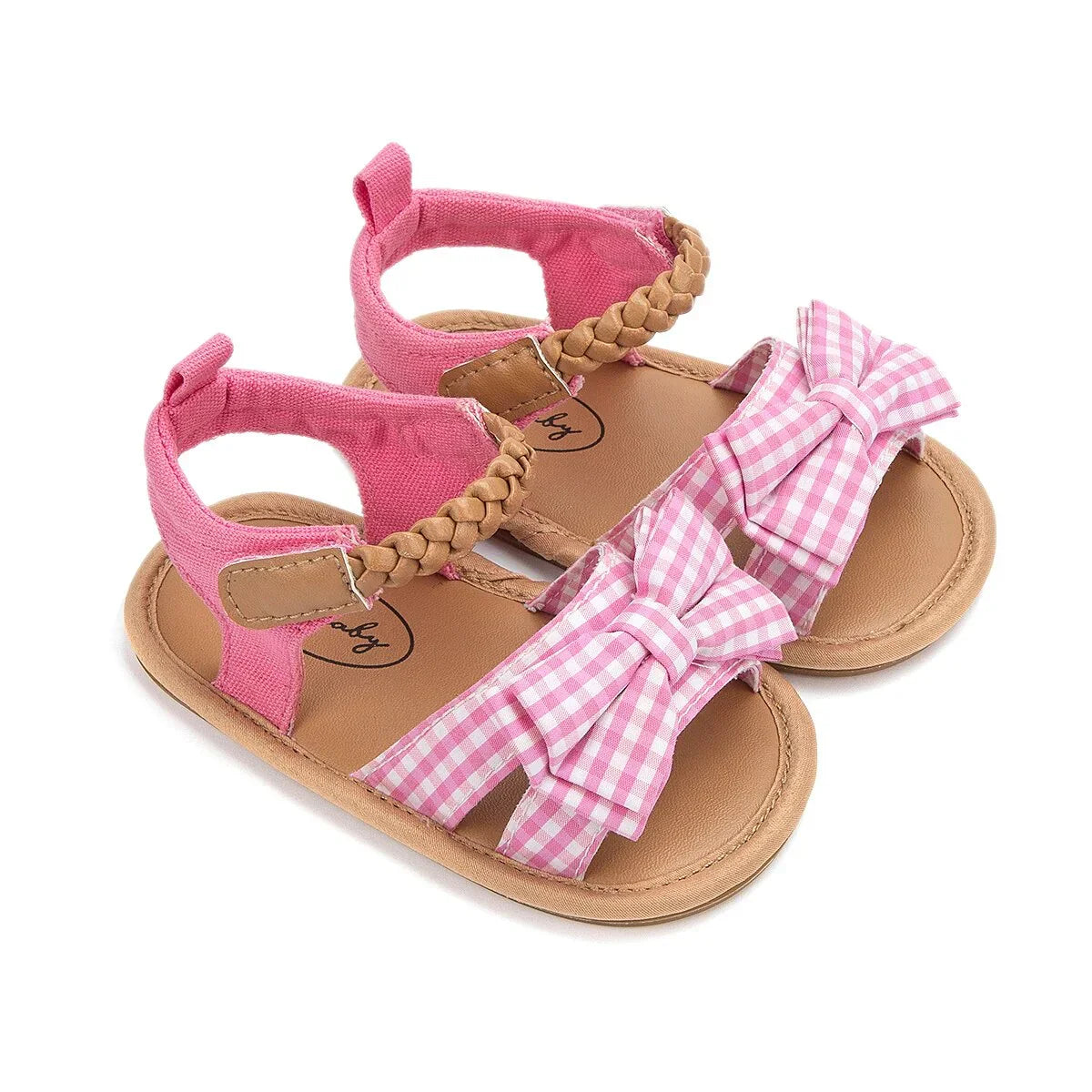 Sandal with checkered pattern