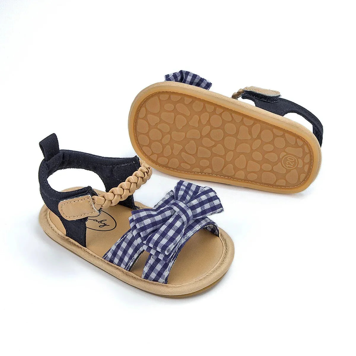 Sandal with checkered pattern
