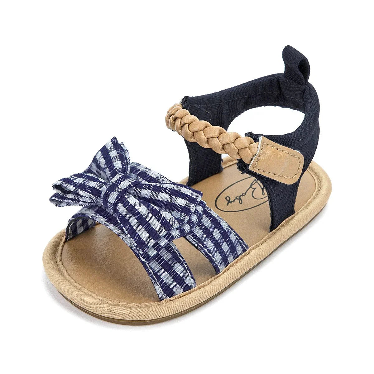 Sandal with checkered pattern