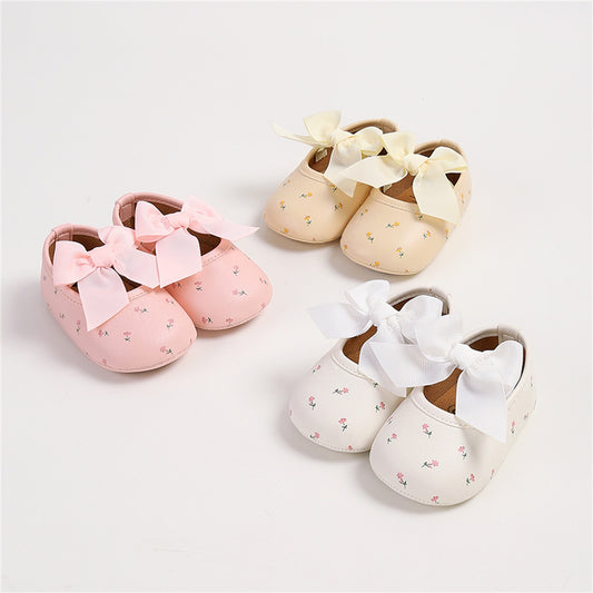Floral Baby Shoes with Satin Bow 🌸👶✨