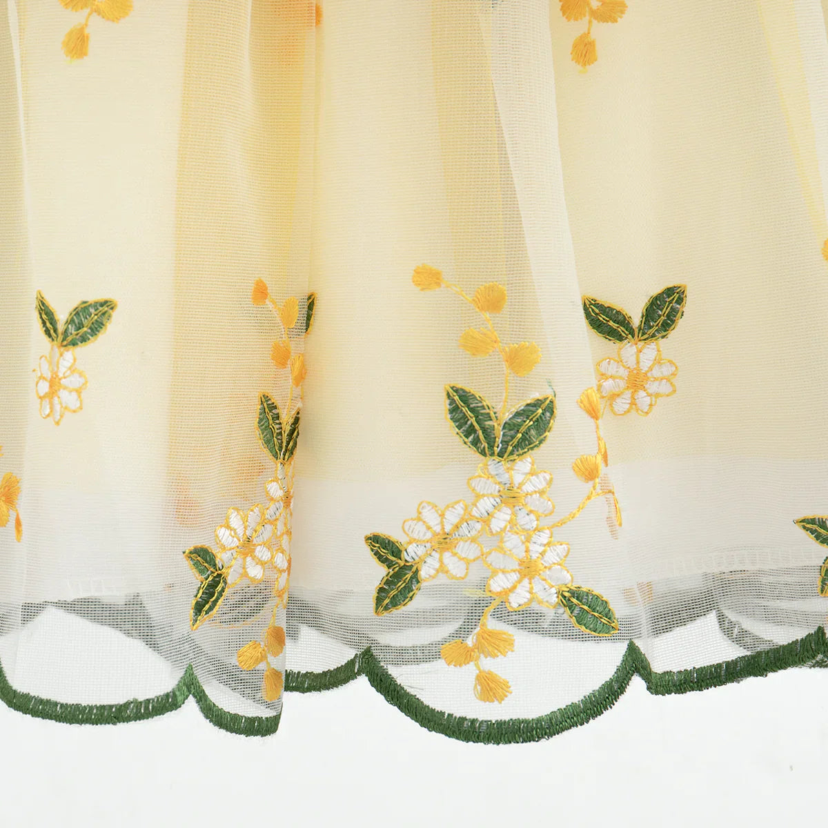 Sunshine Yellow Floral Baby Dress – Ruffle Straps