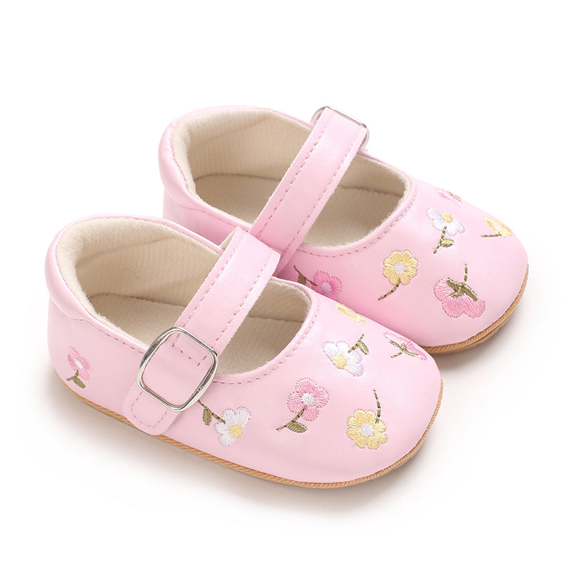 Floral Baby Mary Jane Shoes with Buckle 🌸👶✨