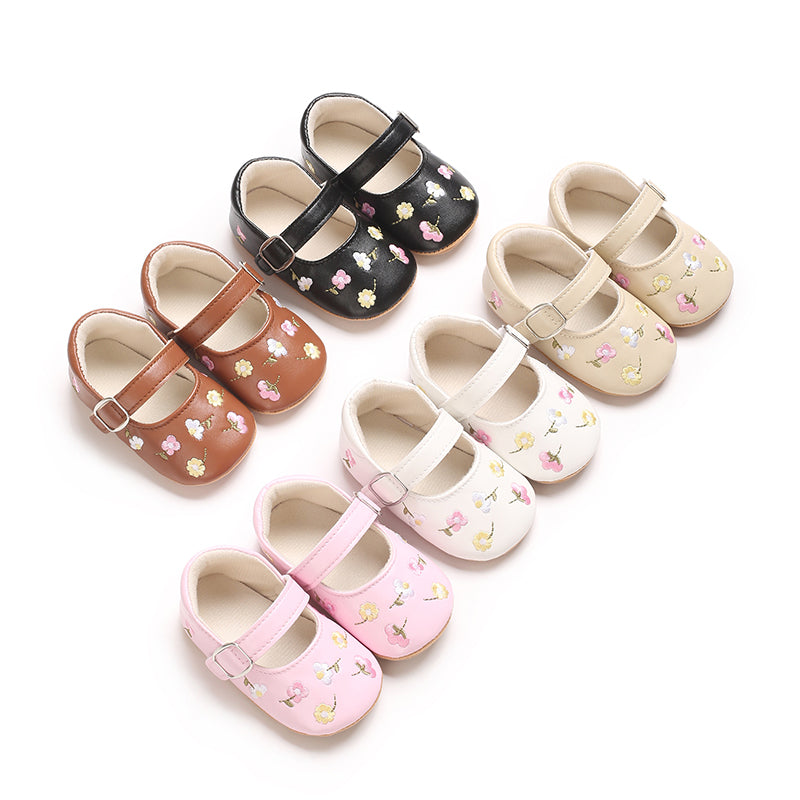 Floral Baby Mary Jane Shoes with Buckle 🌸👶✨