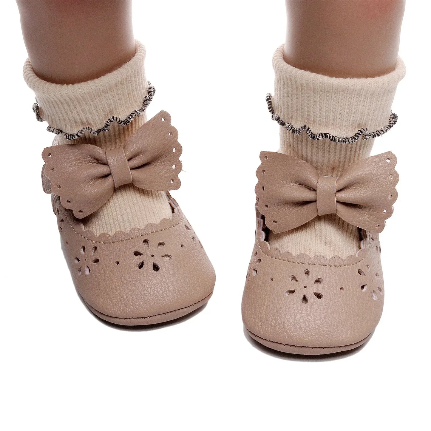Soft Leather Bow Shoes