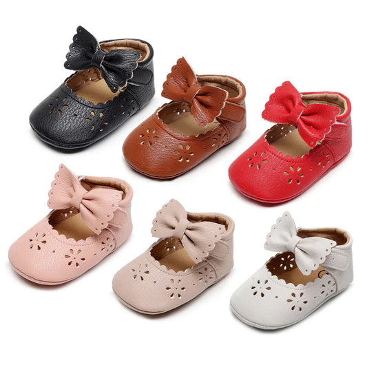 Soft Leather Bow Shoes