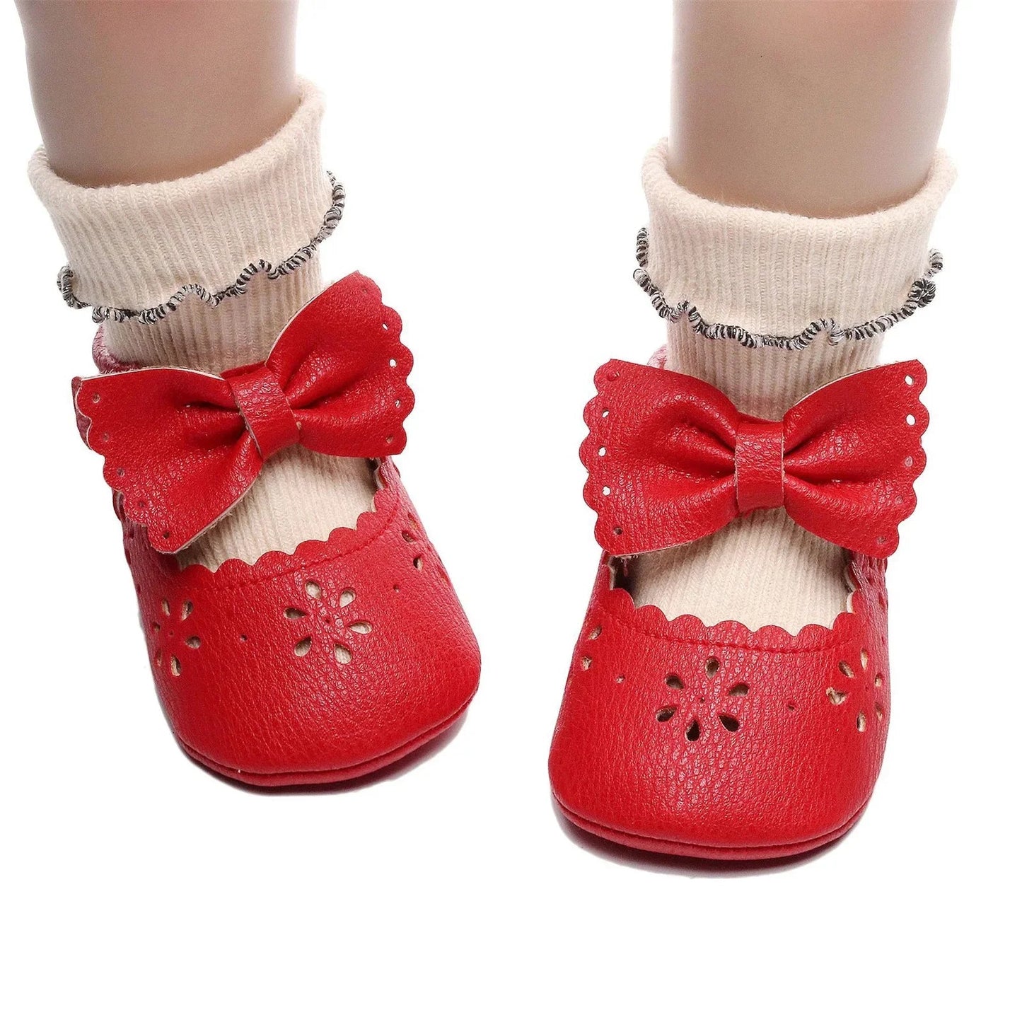 Soft Leather Bow Shoes